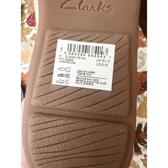 Clarks Collection Espadrille Slip-On Elaina Red Size 8 8W Wide $115 Comfort New - Picture 7 of 8